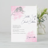 Grafische Waterverf Grijze veulen Roze kleurwas Folie Uitnodiging (Staand Voorkant)