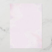 Grafische Waterverf Grijze veulen Roze kleurwas Folie Uitnodiging (Achterkant)