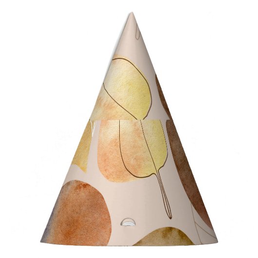 Grafische Waterverf Leaf Autumn Design Feesthoedjes (Links)