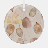 Grafische Waterverf Leaf Autumn Design Glas Ornament (Voorkant)