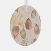 Grafische Waterverf Leaf Autumn Design Glas Ornament (Voorkant Rechts)