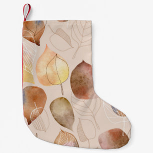 Grafische Waterverf Leaf Autumn Design Kleine Kerstsok