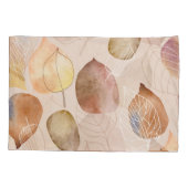Grafische Waterverf Leaf Autumn Design Kussensloop (Achterkant)