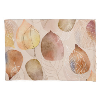 Grafische Waterverf Leaf Autumn Design Kussensloop