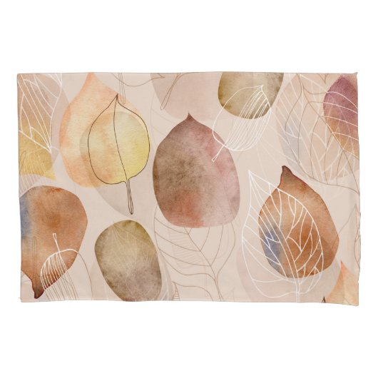 Grafische Waterverf Leaf Autumn Design Kussensloop (Voorkant)