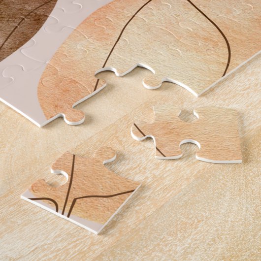 Grafische Waterverf Leaf Autumn Design Legpuzzel (Zijkant)