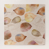 Grafische Waterverf Leaf Autumn Design Legpuzzel (Horizontaal)