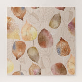 Grafische Waterverf Leaf Autumn Design Legpuzzel (Verticaal)