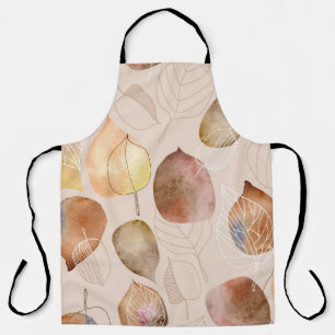 Grafische Waterverf Leaf Autumn Design Schort