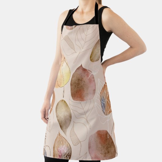 Grafische Waterverf Leaf Autumn Design Schort (Insitu)