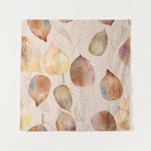 Grafische Waterverf Leaf Autumn Design Wandkleed