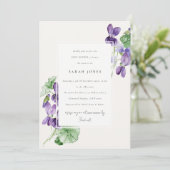  grafische Waterverf Violet Floral Baby shower Kaart (Staand voorkant)