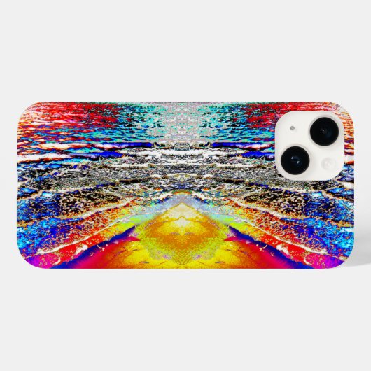 Grafische Waves Beach ontwerp iPhone case (Achterkant (horizontaal))