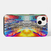 Grafische Waves Beach ontwerp iPhone case Hoesje (Achterkant horizontaal)