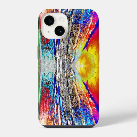 Grafische Waves Beach ontwerp iPhone case Hoesje (Achterkant)