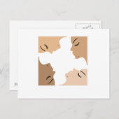 Grafische weergave van eenheid tussen mooie vrouwe briefkaart (Voorkant / Achterkant)