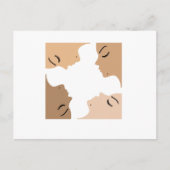 Grafische weergave van eenheid tussen mooie vrouwe briefkaart (Voorkant)