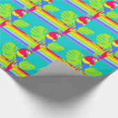 Grafische wikkelkoker van regenboogpapegaai cadeaupapier (Hoek)