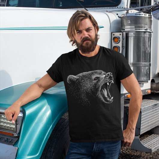Grafische wilde beer t-shirt