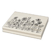 Grafische wilde bloemen zwarte inkt rubberstempel (Stempel)