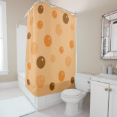 Grafische zeep Oranje bubbels op elke kleur Douchegordijn (In situ)