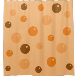 Grafische zeep Oranje bubbels op elke kleur Douchegordijn