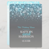 Grafische zeepbel grijs blauw trouwdiner menu (Voorkant / Achterkant)