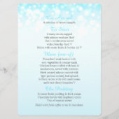 Grafische zeepbel grijs blauw trouwdiner menu (Achterkant)