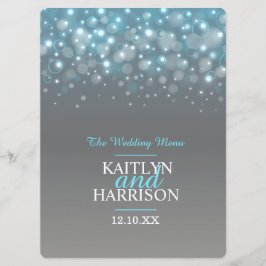 Grafische zeepbel grijs blauw trouwdiner menu