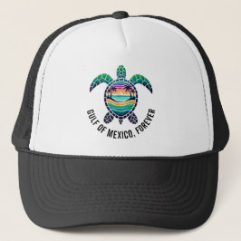 Grafische Zeeschildpad Golf van Mexico Voor altijd Trucker Pet