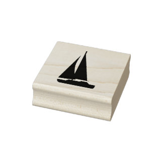 Grafische zeilboot 2 inch Rubber Stamp Rubberstempel