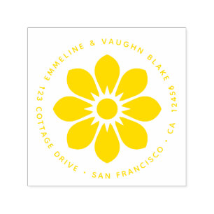 Grafische zonbloem - zomer zomer  zelfinktende stempel