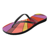 Grafische zonsondergang afgedrukt op zwarte Teensl Teenslippers (Schuin)