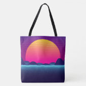 Grafische zonsondergang tote bag (Voorkant)