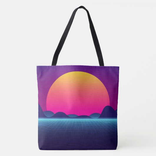 Grafische zonsondergang tote bag (Voorkant)