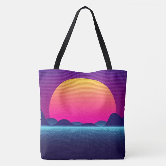 Grafische zonsondergang tote bag (Achterkant)