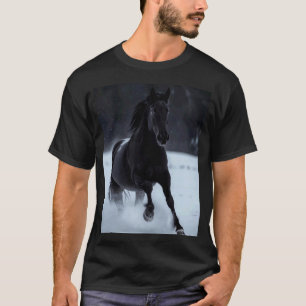 Grafische Zwart Paard Hardlopend in De S voor Paar T-shirt