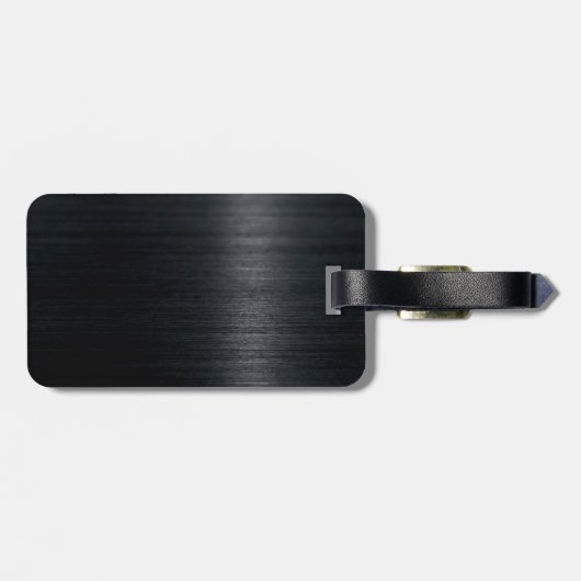 Grafische zwarte en rode zilverglitter druipt mono bagagelabel (Achterkant horizontaal)