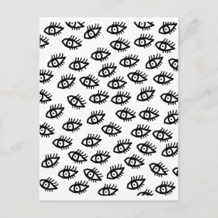 Grafische zwarte en witte ogen briefkaart