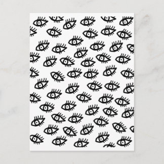 Grafische zwarte en witte ogen briefkaart