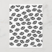 Grafische zwarte en witte ogen briefkaart (Voorkant)