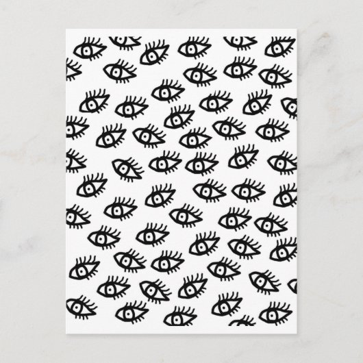 Grafische zwarte en witte ogen briefkaart (Voorkant)