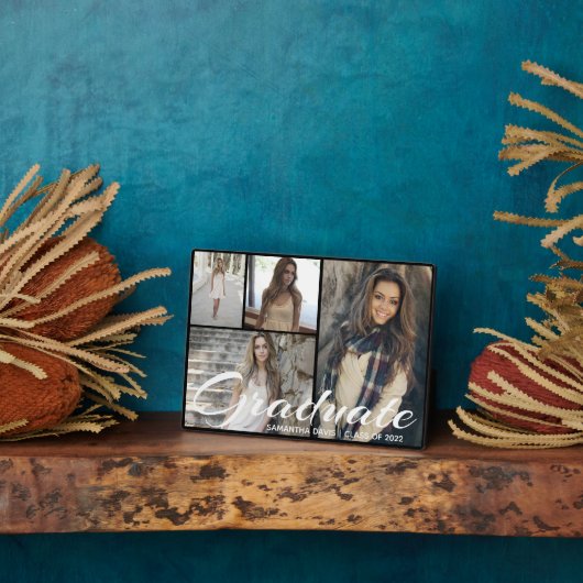 Grafische zwarte fotocollage personaliseren fotoplaat (Zijkant)