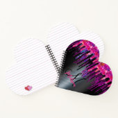 Grafische zwarte hete roze blauwe druppels monogra notitieboek (Binnen)