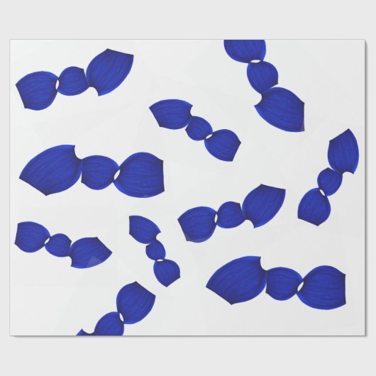 Grafisches Muster blau Geschenkpapier Cadeaupapier (Vlak)