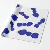 Grafisches Muster blau Geschenkpapier Cadeaupapier (Uitgerold)