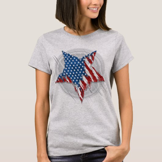 Grafitti American Flag Star T-shirt (Voorkant)