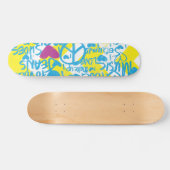 Grafitti Aqua-Paars Skateboard (Horizontaal)