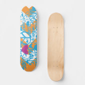 Grafitti Aqua-Paars Skateboard (Voorkant)