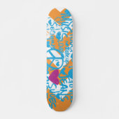 Grafitti Aqua-Paars Skateboard (Voorkant)